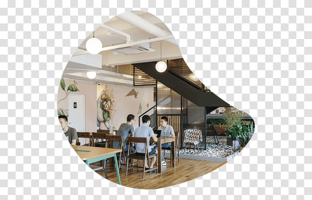 Unispace Business Center Interior Design, Chair, Furniture, Person, Restaurant Transparent Png