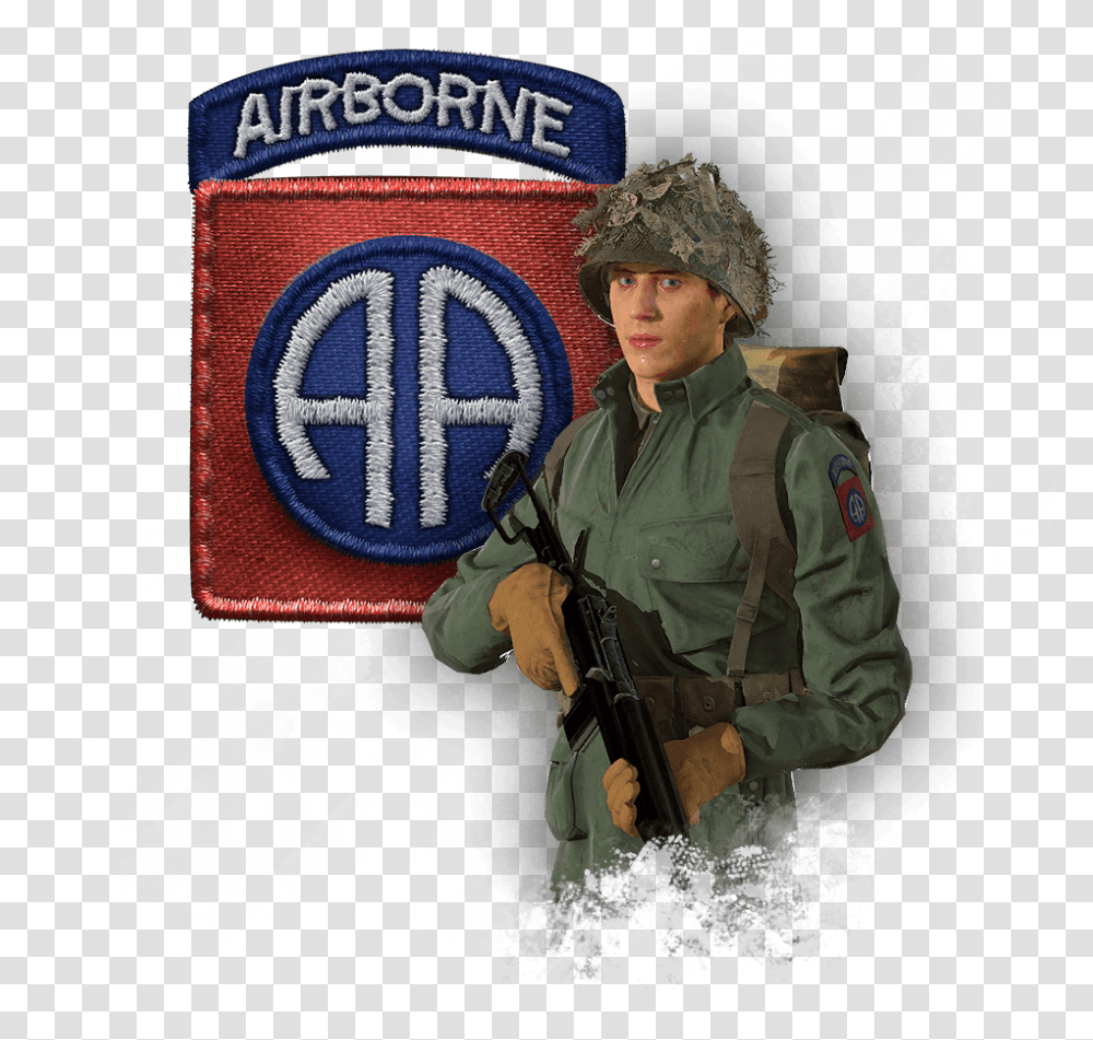 Unit American 82ndairborne Panel 82nd Airborne Division, Person, Military Uniform, Army Transparent Png
