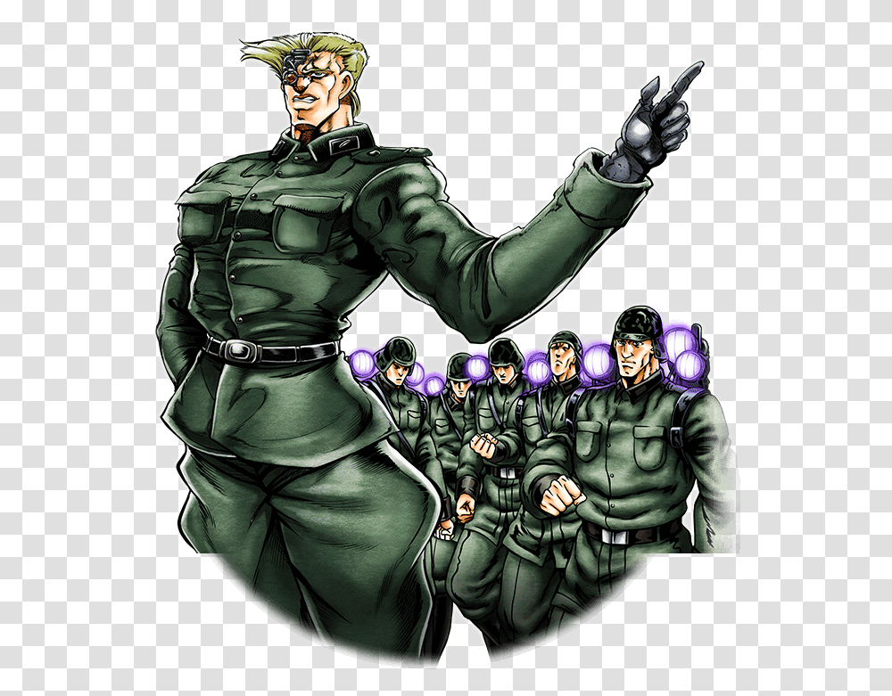 Unit Rudol Von Stroheim And Elite Troops Jojo Von Stroheim Braka Monoga, Person, Human, Batman, Hand Transparent Png