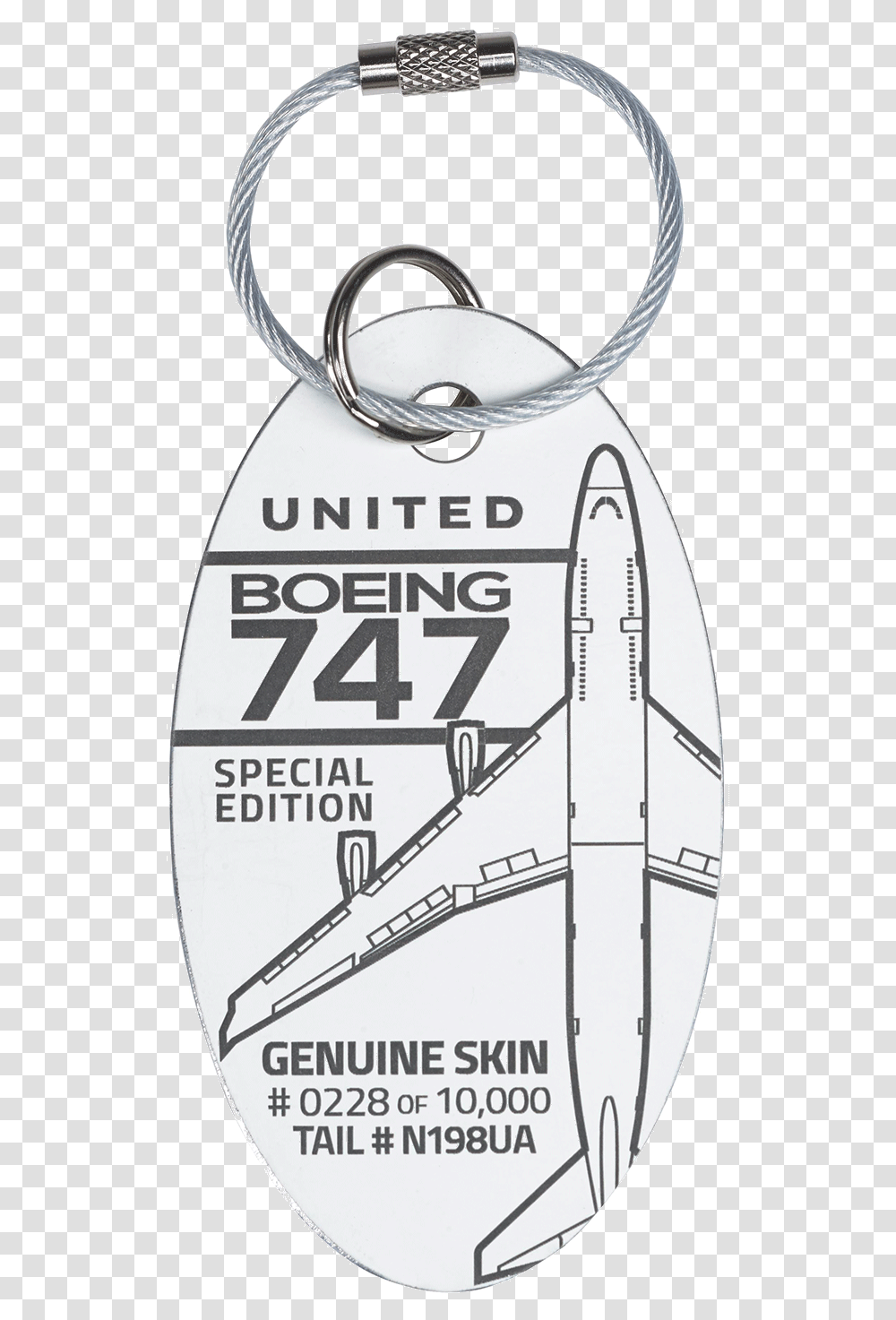 United Airlines Boeing 747 N198ua Planetag Keychain, Logo, Symbol, Trademark, Badge Transparent Png