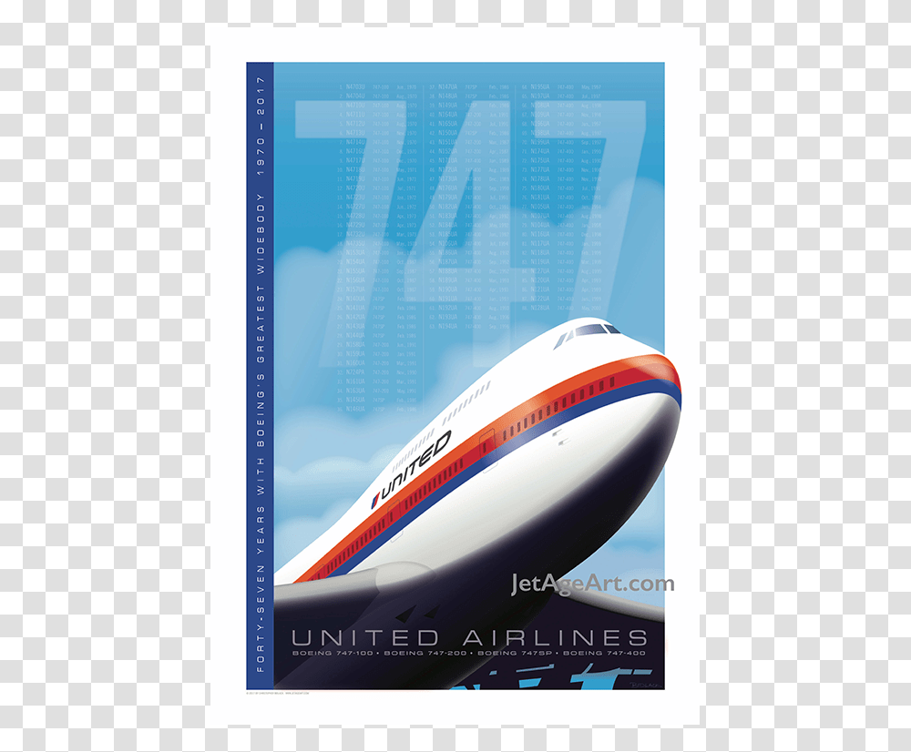 United Airlines Boeing Tribute Poster Saul Bass Livery Jet, Vehicle, Transportation, Aircraft, Airliner Transparent Png