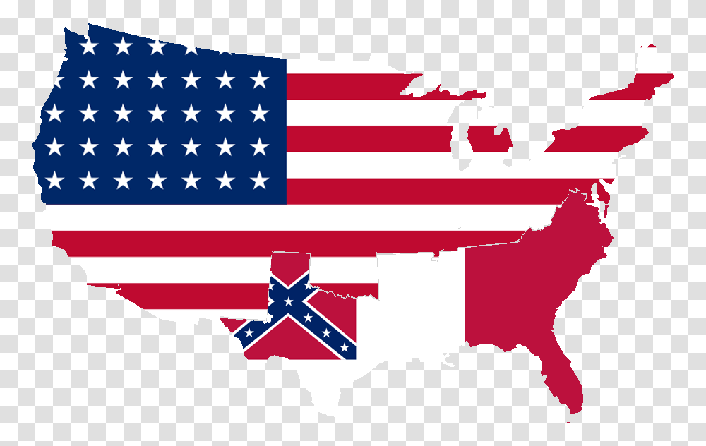 United And Confederate States Ghost In The Shell Us Map, Flag, American Flag Transparent Png