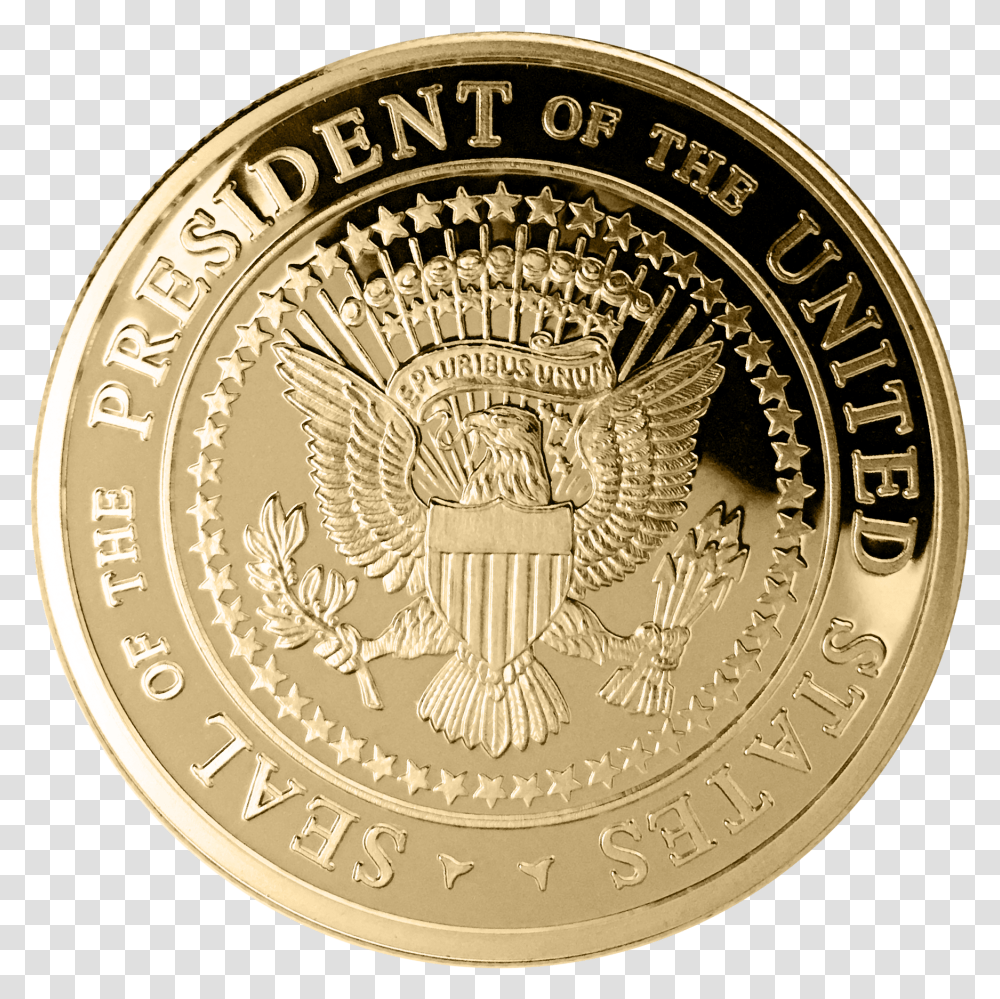 United Gold Of Us States Election Seal Gold Seal Of The President Of The United States, Coin, Money, Chandelier, Lamp Transparent Png