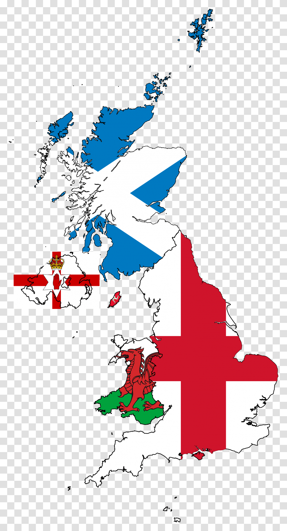 United Kingdom And Northern Ireland Flag Map Map Of The Uk Flags, Poster, Advertisement Transparent Png