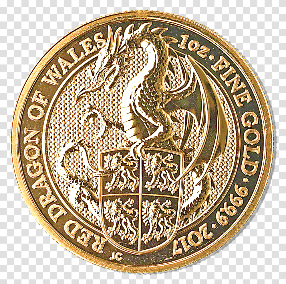 United Kingdom Gold Queen's Beast Counter Intelligence Center, Coin, Money, Rug, Bronze Transparent Png