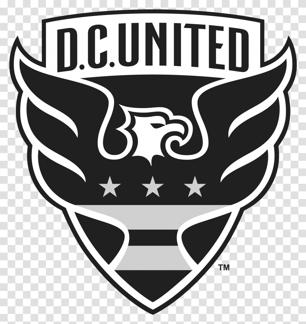 United Logo Black And White Dc United Dream League Soccer, Trademark, Emblem, Dynamite Transparent Png