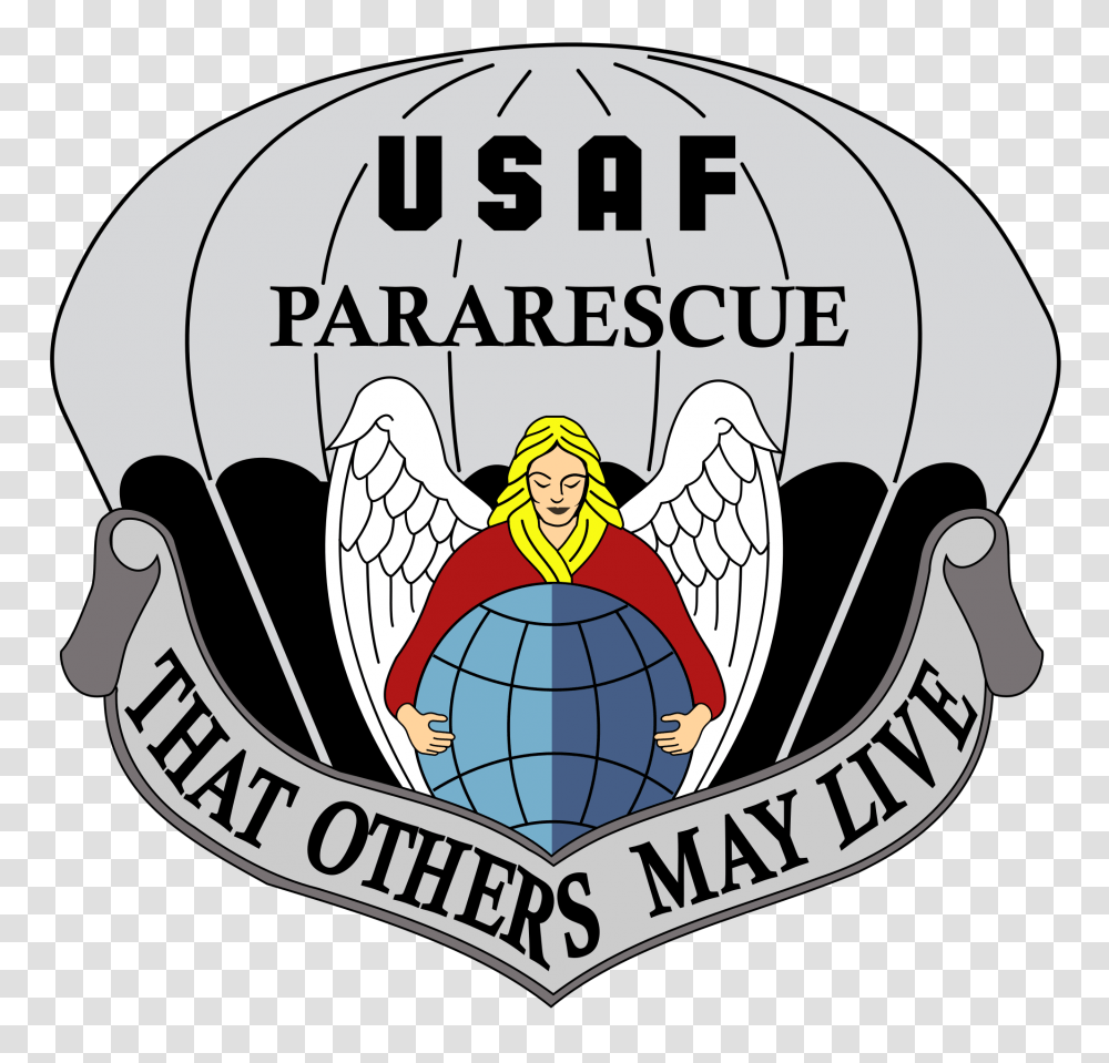 United States Air Force Pararescue Emblem, Logo, Trademark, Person Transparent Png