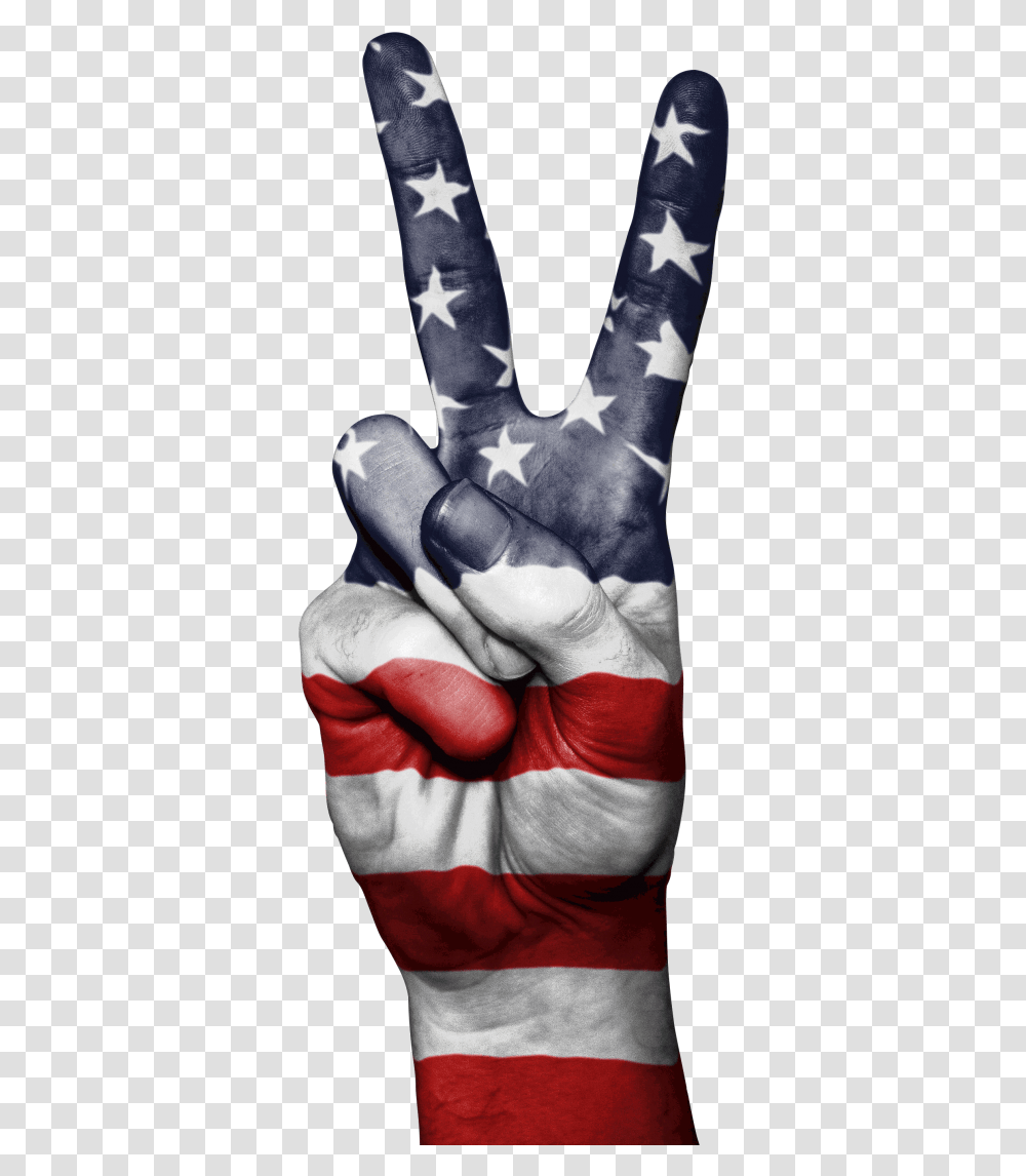 United States Flag Image Free Download Searchpng Red White And Blue Hand Peace Sign, Finger, Person, Human, Skin Transparent Png