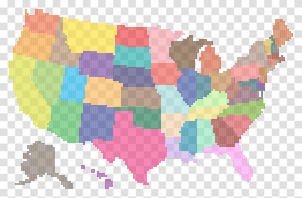 United States Map United States Map Dots, Pattern, Bead, Accessories Transparent Png