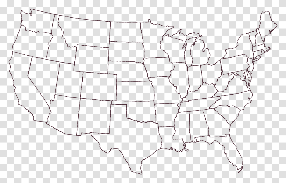 United States Map With Florida Highlighted, Plot, Diagram, Atlas, Outdoors Transparent Png