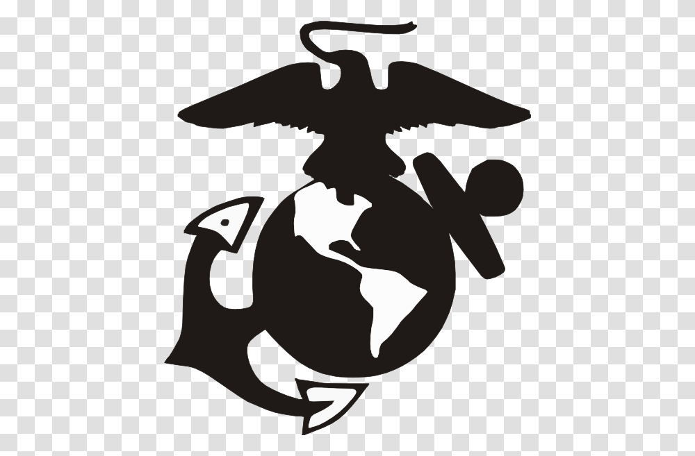 United States Marine Corps Eagle Globe And Anchor Usmc Logo Clip Art, Stencil, Silhouette, Emblem Transparent Png