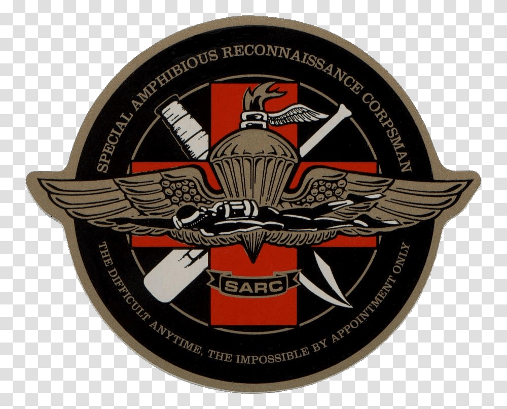 United States Navy Sarc Insignia Special Amphibious Reconnaissance Corpsman Logo, Emblem, Helmet Transparent Png