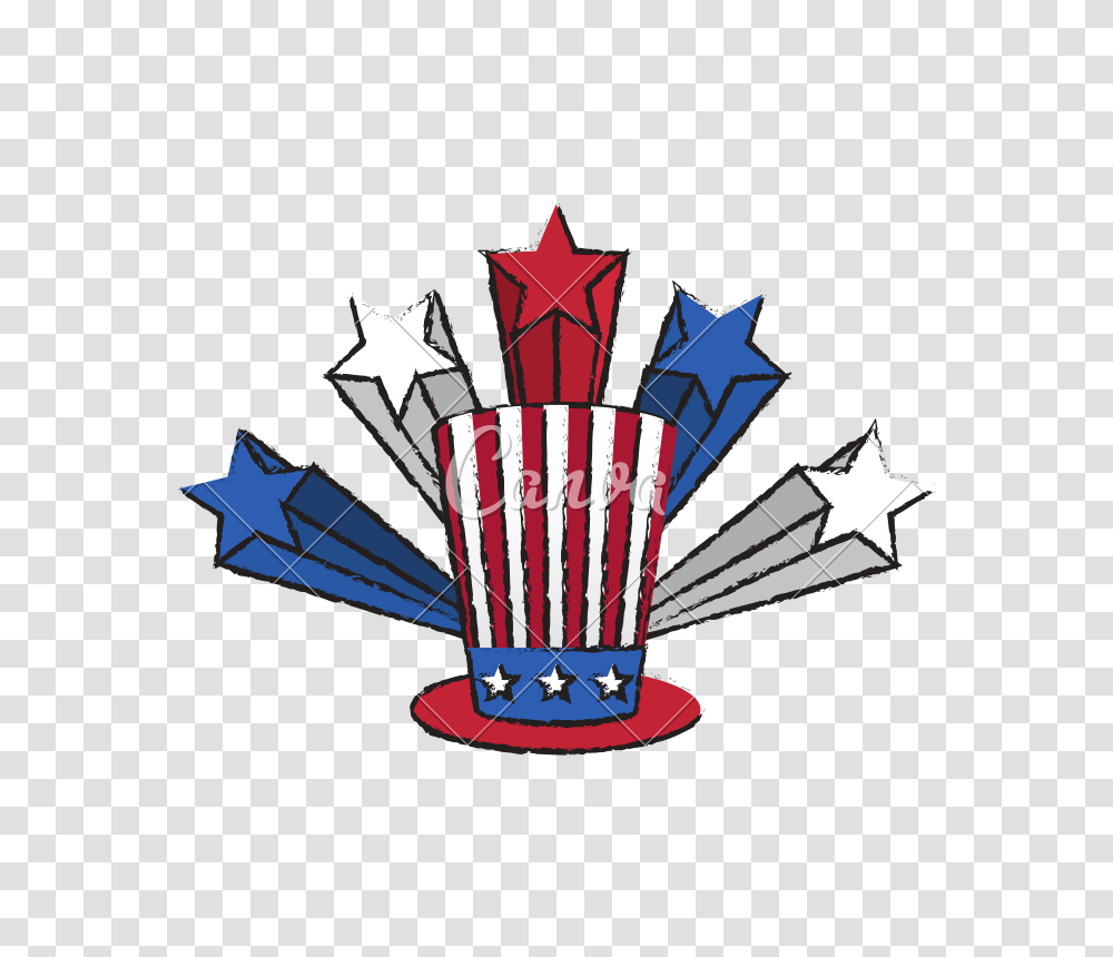 United States Patriotic Top Hat Symbol, Emblem, Star Symbol, Costume Transparent Png