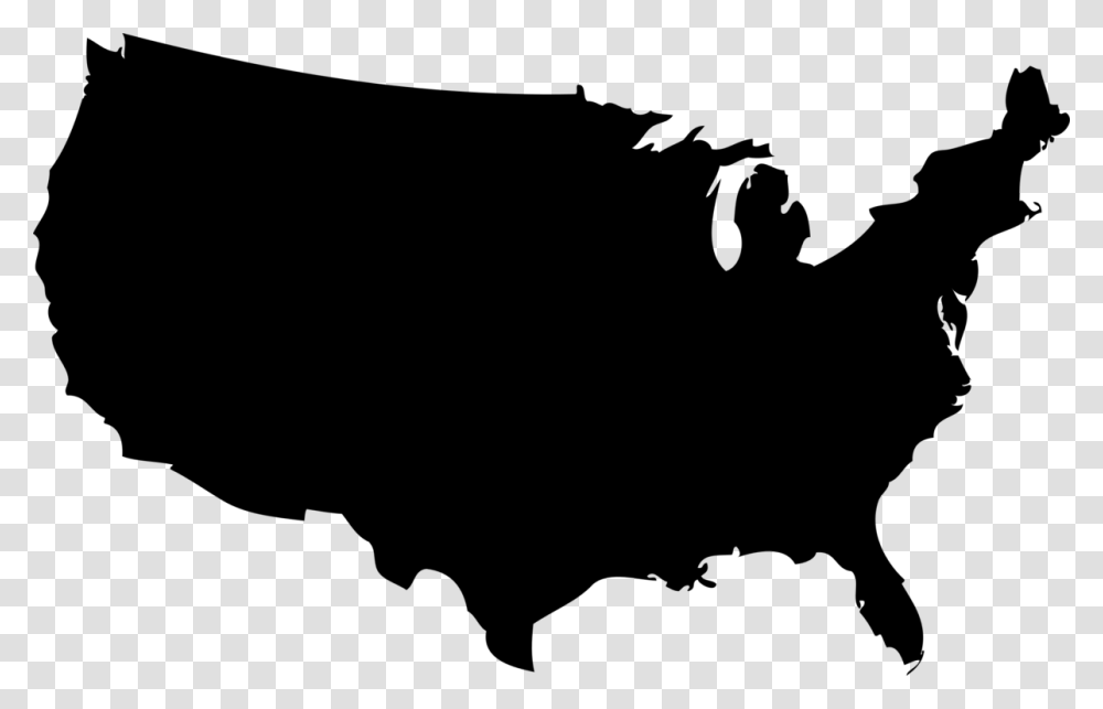 United States Silhouette Vector Map, Gray, World Of Warcraft Transparent Png