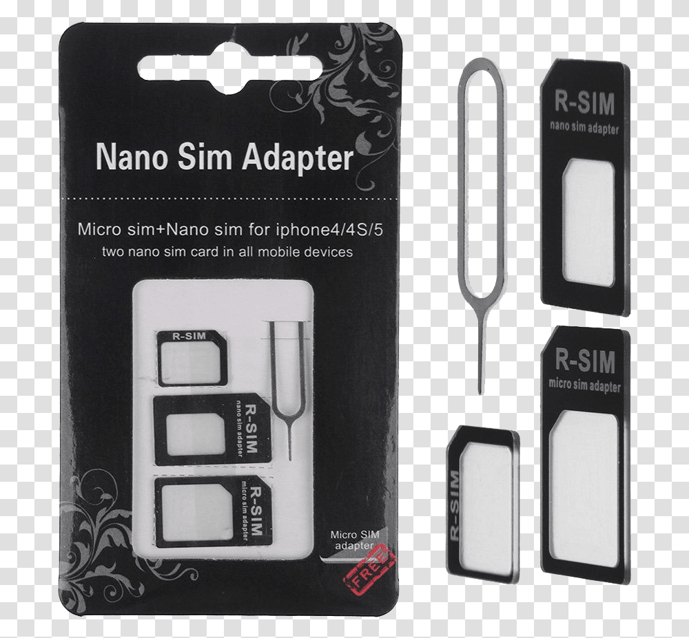 Universal Sim Card Adapter Kit Nano Sd Card Adapter, Electronics, Cutlery, Mobile Phone, Cell Phone Transparent Png