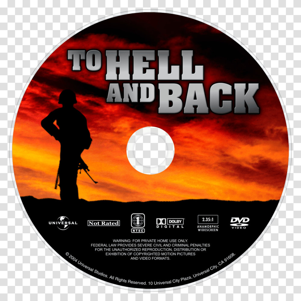 Universal Studios Home Entertainment To Hell And Back Cd, Person, Human, Disk, Poster Transparent Png