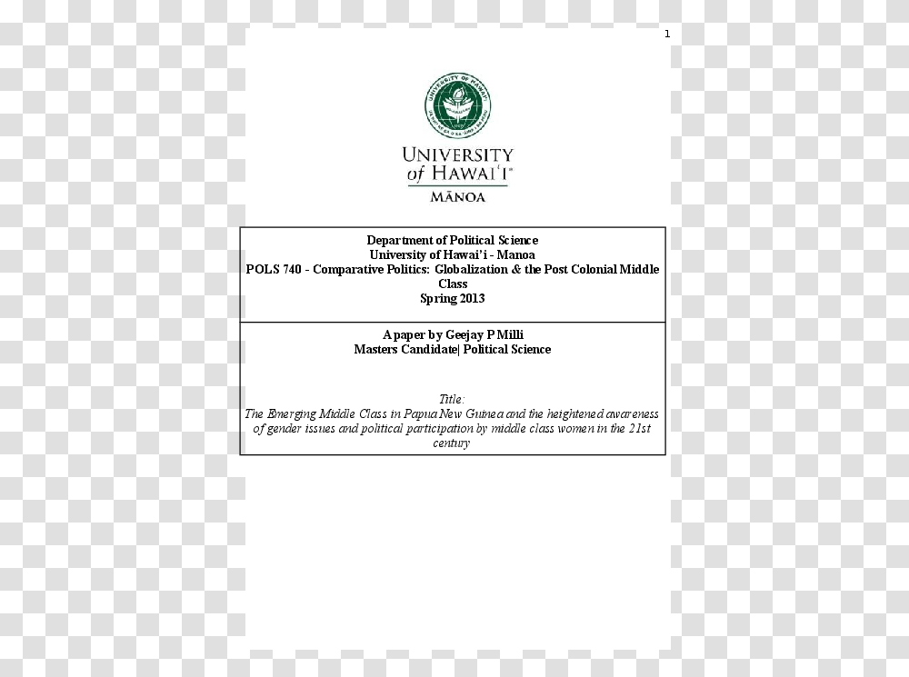 University Of Hawaii At Manoa, Diploma, Document, Label Transparent Png