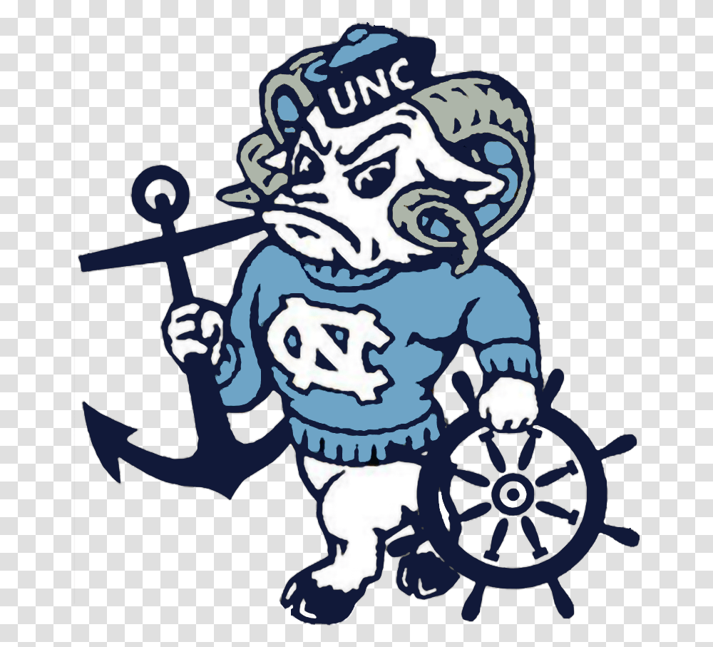 University Of North Carolina Unc Tar Heel Clipart Full North Carolina Tar Heels Mascot, Hook, Anchor, Emblem, Symbol Transparent Png