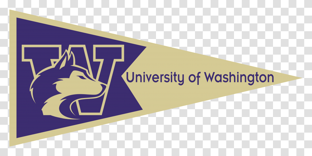 University Of Washington Seattle Pennant University Of Washington Football, Clothing, Text, Symbol, Business Card Transparent Png