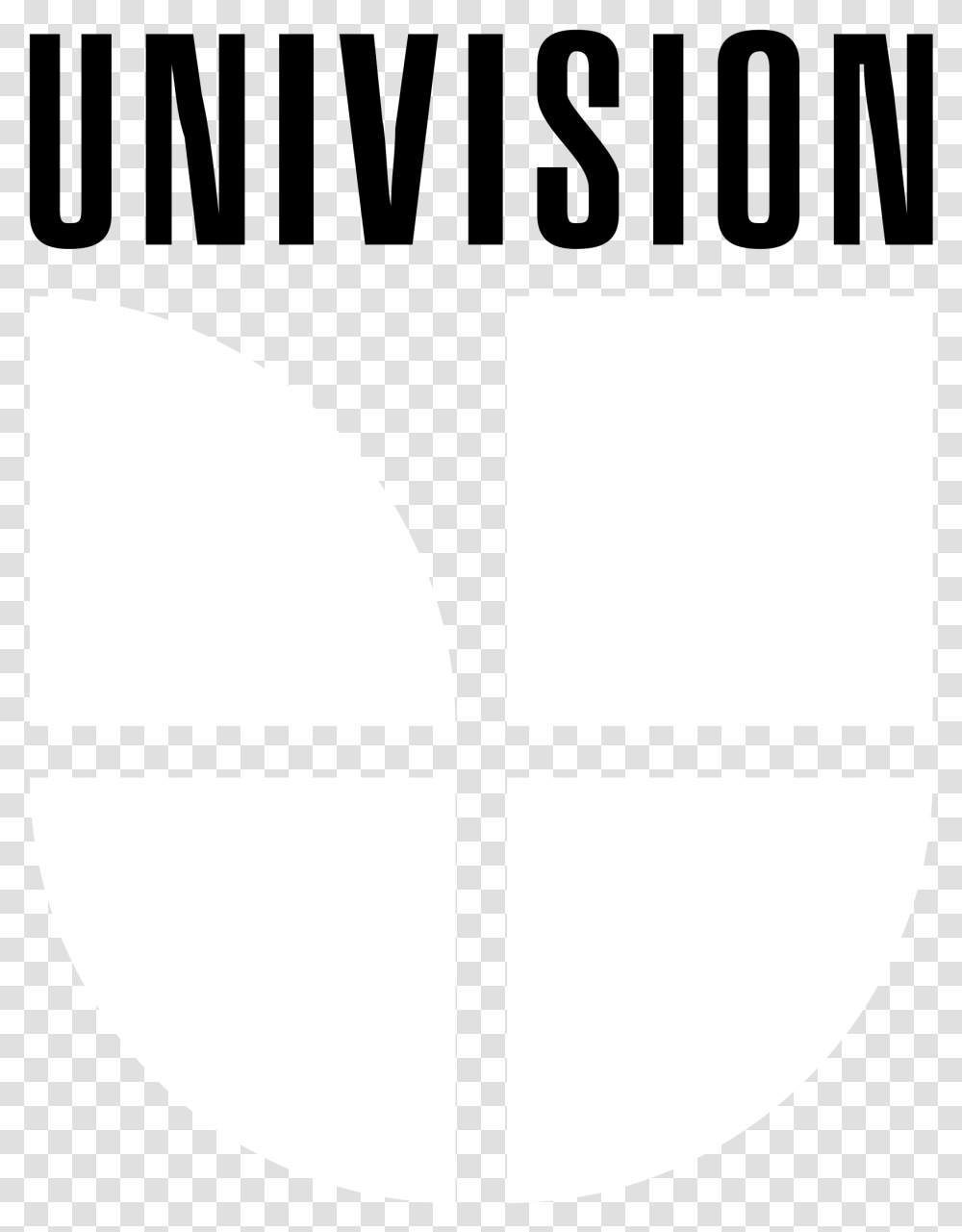 Univision Logo Black And White Univision White Logo, Armor, Lamp, Shield, Stencil Transparent Png