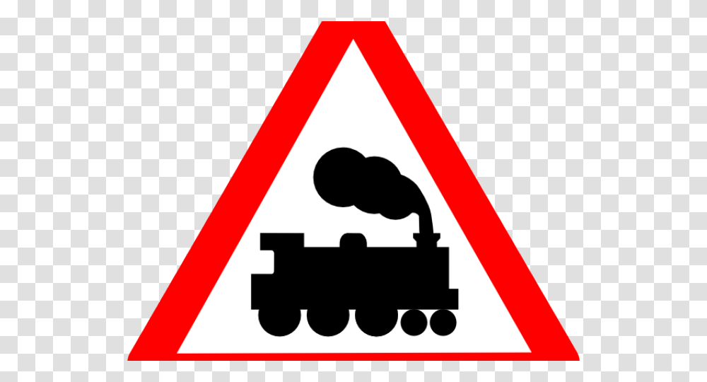 Unmanned Railway Crossing Sign, Road Sign, Triangle Transparent Png