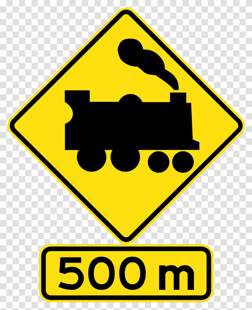 Unprotected Railway Crossing Sign, Road Sign, Light Transparent Png