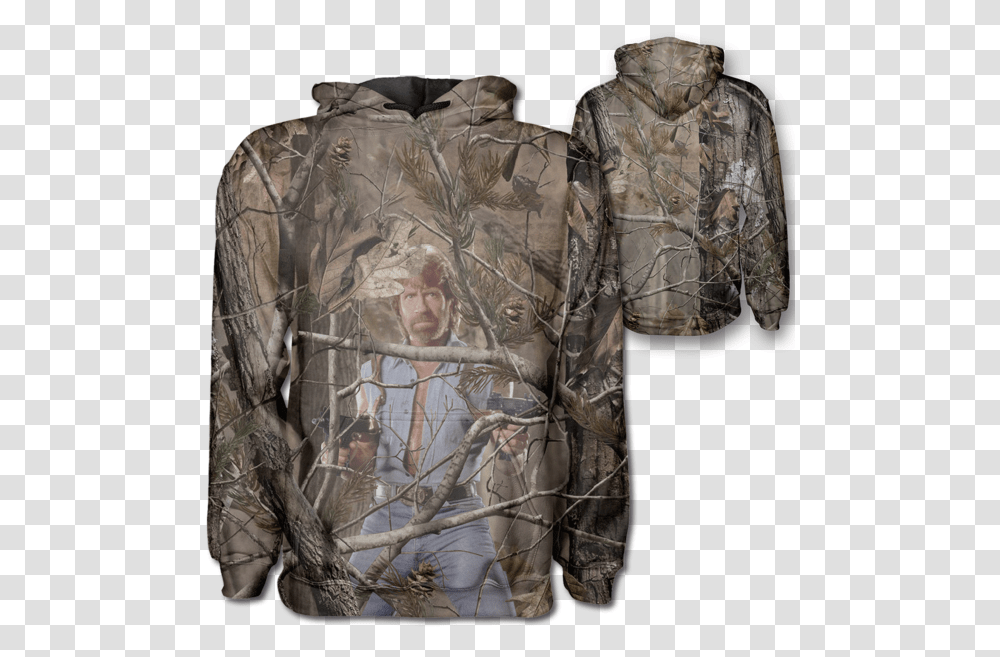 Unreal Tree Chuck Norris Duck Hunt Camo Hoodie, Clothing, Apparel, Coat, Jacket Transparent Png