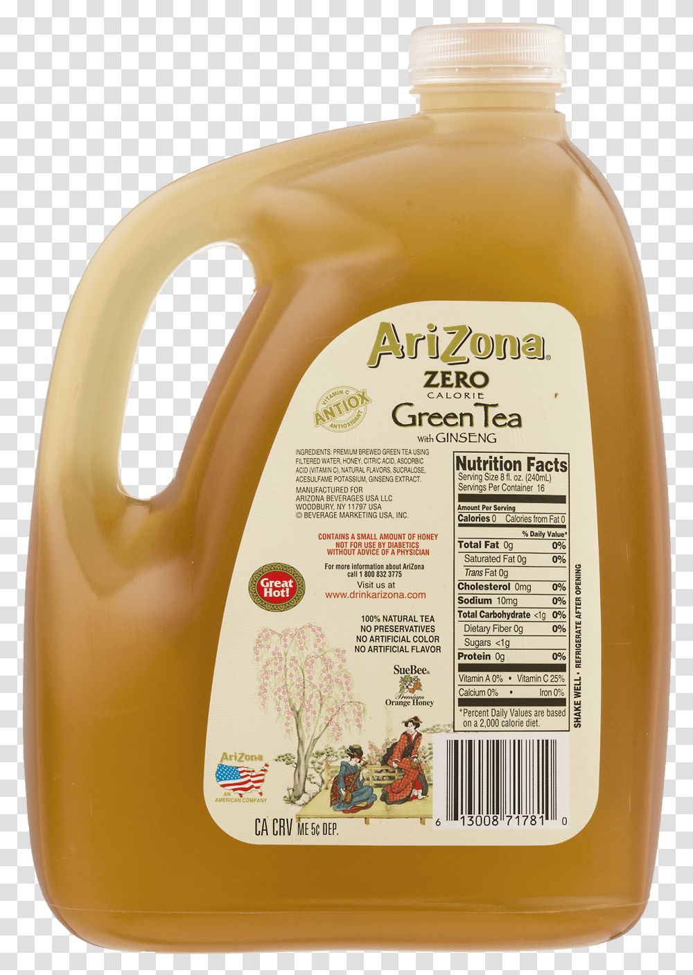 Unsweetened Green Tea Gallon, Label, Food, Person Transparent Png