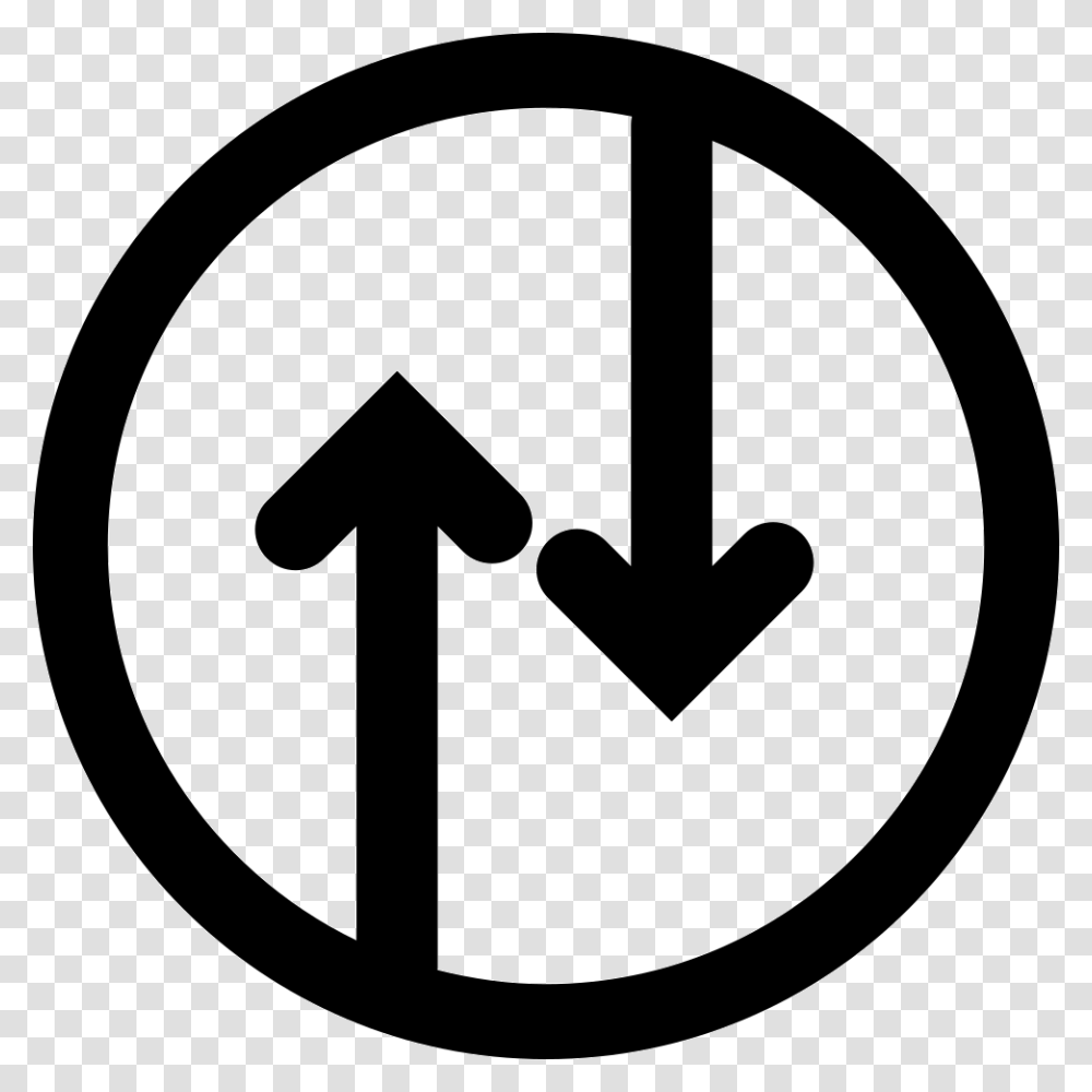 Up And Down Arrows In Circle Info Icon, Sign, Road Sign, Stencil Transparent Png