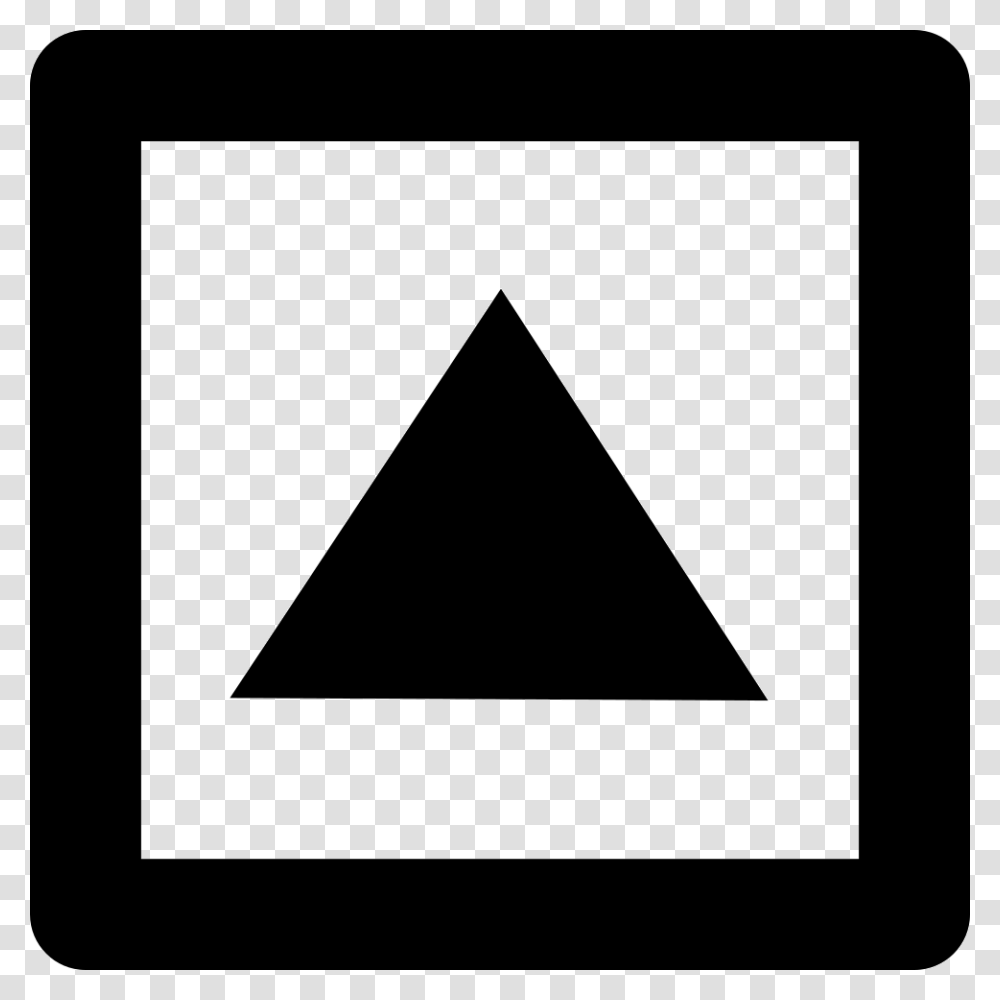 Up Arrow Of Triangular Shape Inside A Square Outline Icon, Triangle, Label, Computer Transparent Png