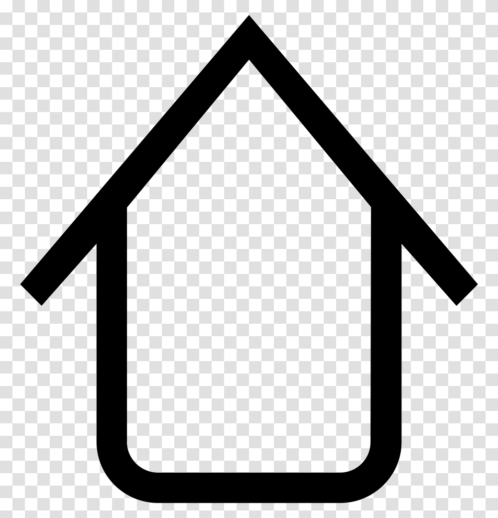 Up Arrow With House Shape Outlined Symbol House Shape, Axe, Tool, Sign, Stencil Transparent Png