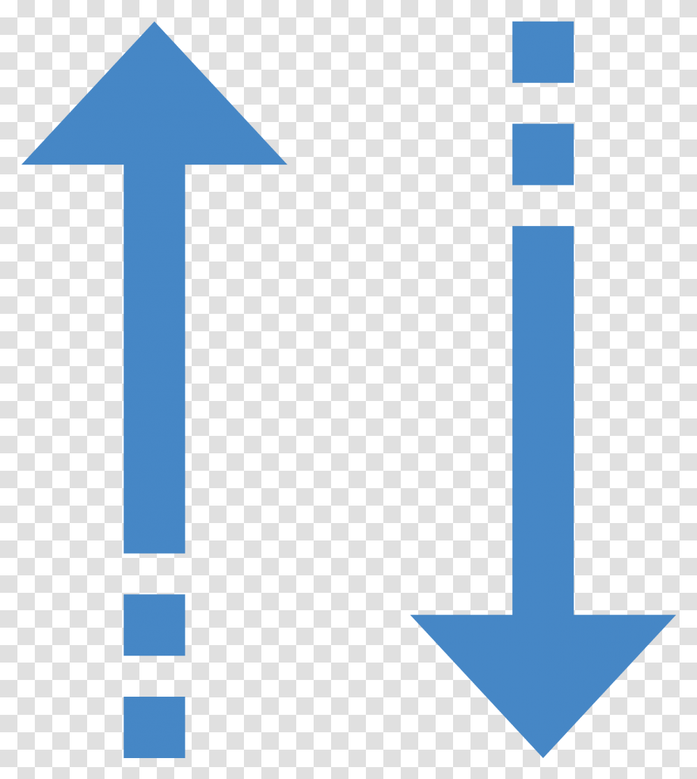Up Vector And Down Arrow Blue Arrow Down Up, Cross, Sign, Triangle Transparent Png