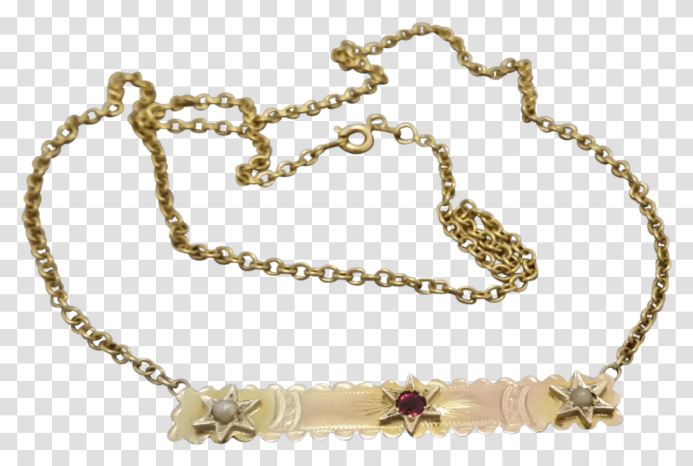 Upcycled 9k Gold Garnet Doublet Seed Pearl Necklace Chain, Jewelry, Accessories, Accessory, Pendant Transparent Png