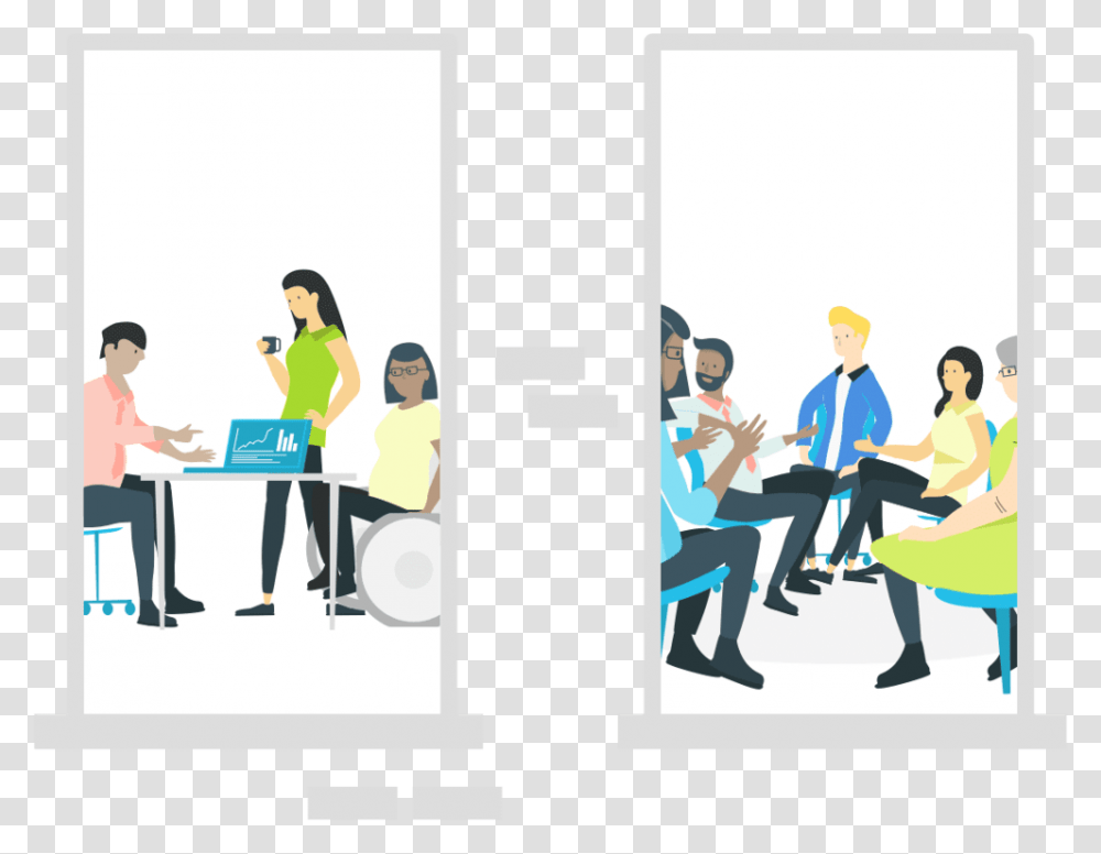 Update Illustration, Person, Sitting, Shoe, Crowd Transparent Png