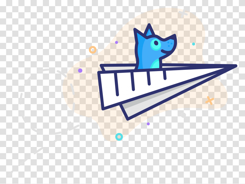 Updog Dog Illustration Flying In A Paper Airplane Cartoon, Outdoors, Hat Transparent Png