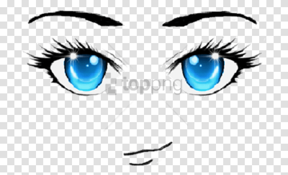 Upeyebrowfacial Bodyclip And Whitestyle Anime Face Blue Eyes, Glasses, Accessories Transparent Png