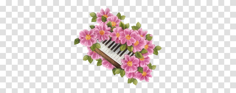 Upload Stars 718 Piano Pink Flowers Imagenes Gifs De Flores, Plant, Blossom, Hair Slide, Flower Arrangement Transparent Png