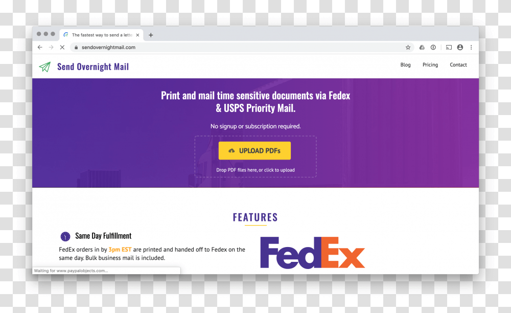 Upload The Mail You Want To Expedite Fedex, File, Paper, Webpage Transparent Png