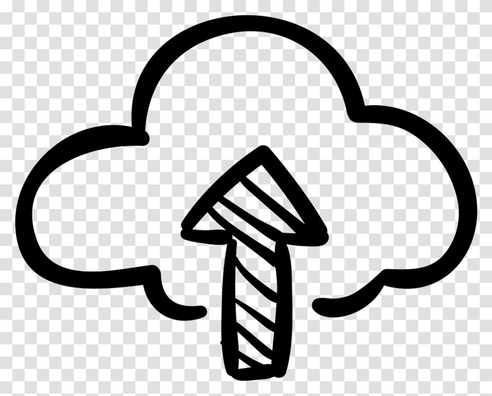 Upload To Internet Cloud Sketch Icon Free Download, Stencil, Silhouette, Rope Transparent Png