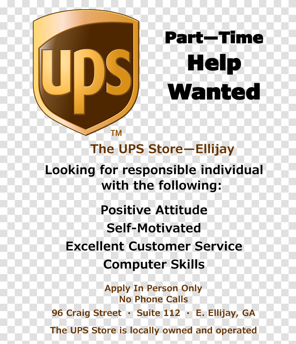 Ups Store Help Wanted, Logo, Trademark Transparent Png