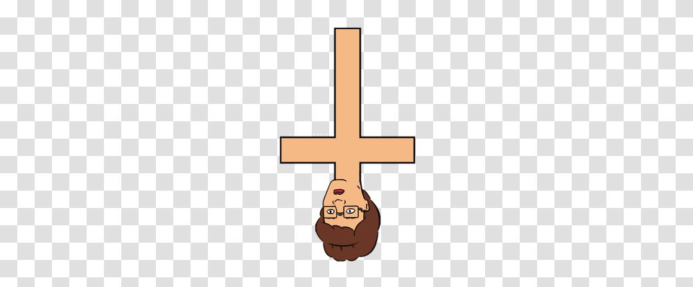 Upside Down Cross With Peggy Hills Face On It, Crucifix Transparent Png