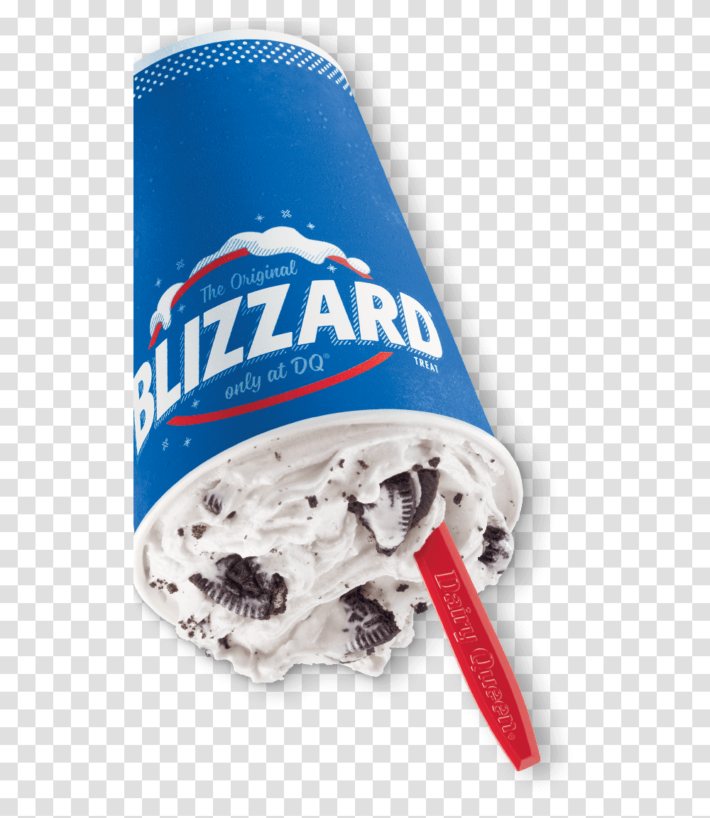 Upside Down Oreo Cookie Blizzard Cup Dairy Queen Blizzard Precio, Dessert, Food, Cream, Creme Transparent Png