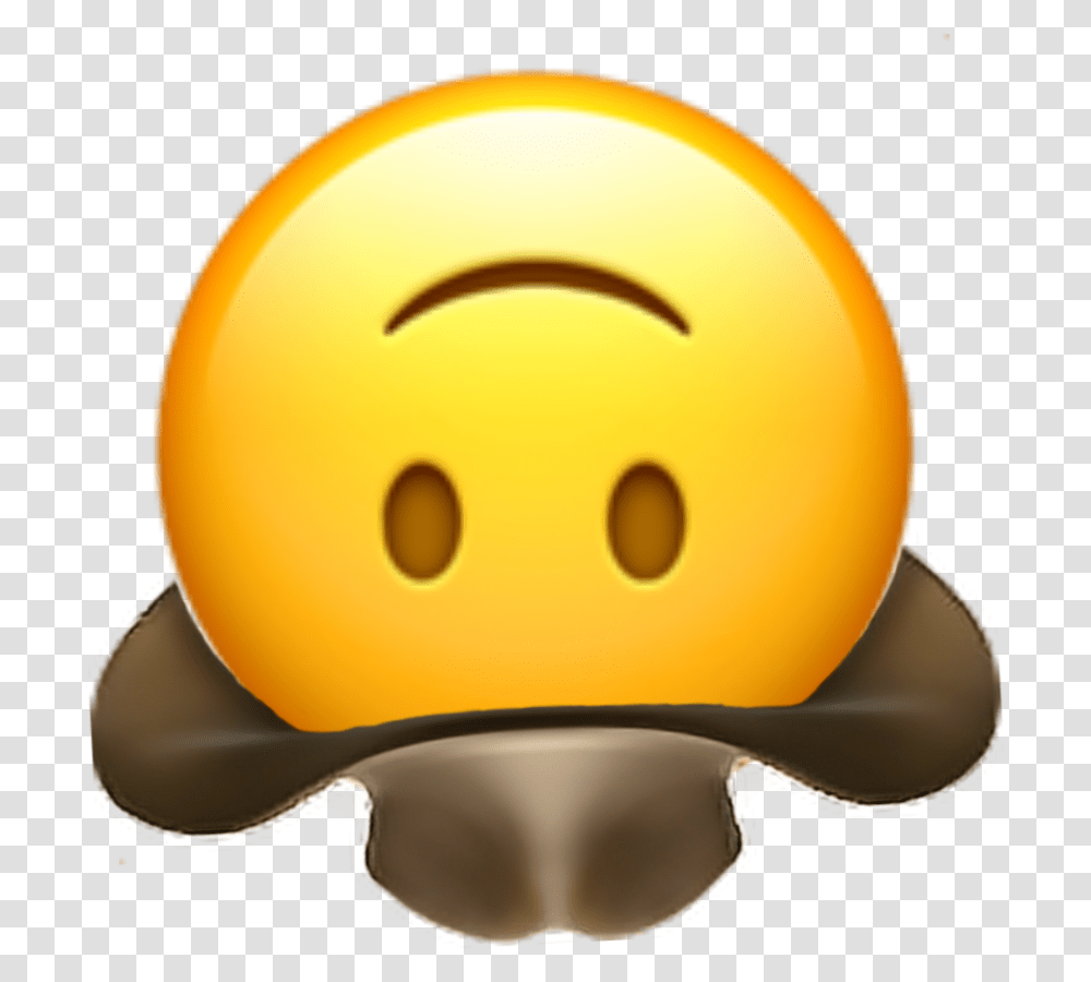 Upsidedown Face Cowboy Hat Emoji Cartoon, Helmet, Apparel, Outdoors Transparent Png