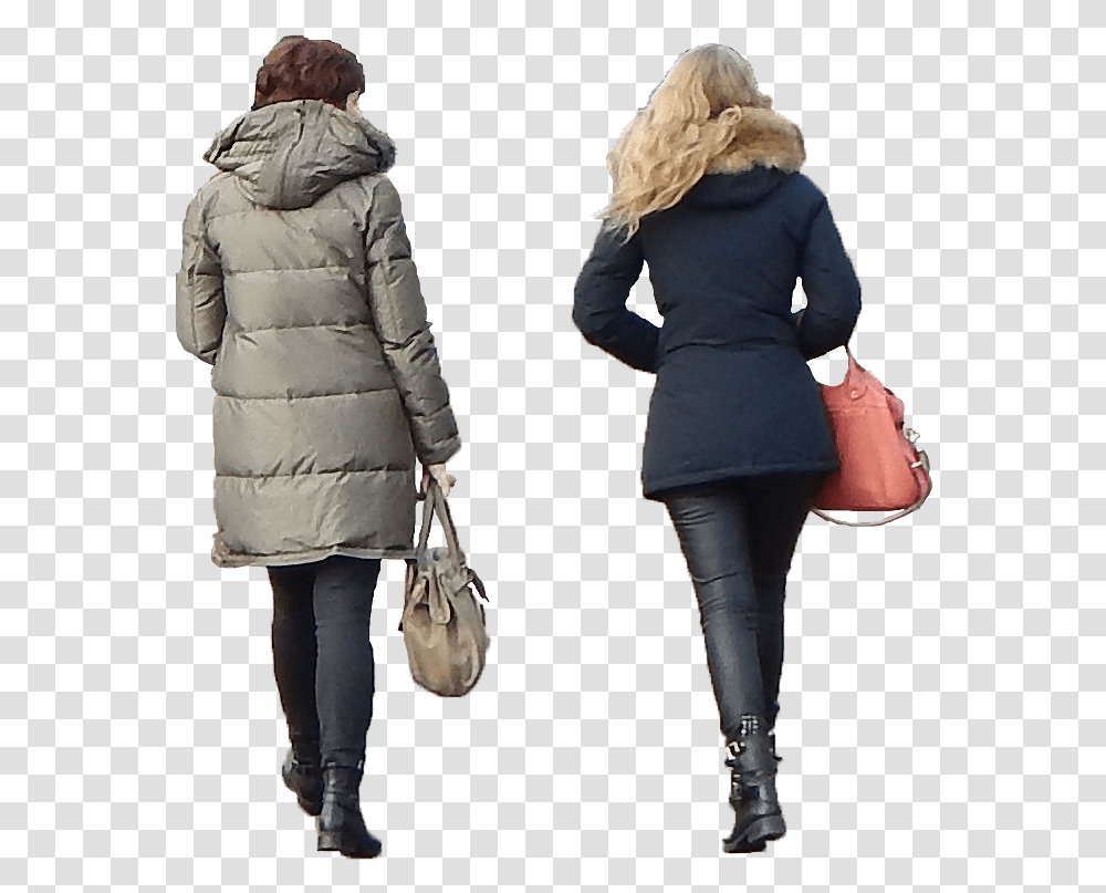 Urban People Walking Back, Clothing, Person, Coat, Overcoat Transparent Png