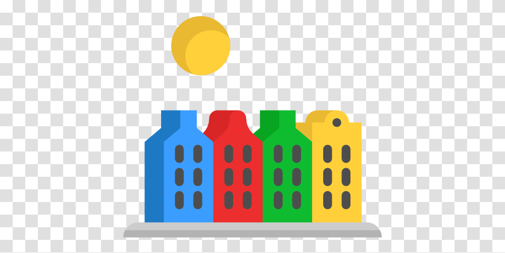 Urban Town Cityscape Travel City Icon Color, Fence, Picket Transparent Png