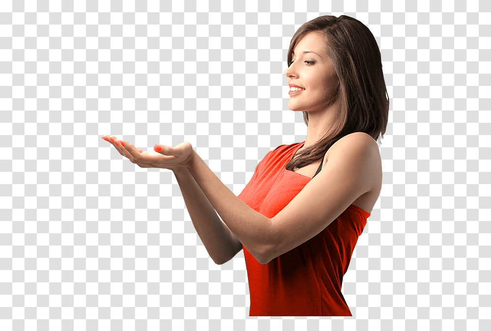 Urma 3d Muestra Rojo Color Sexy Mujer Hot Bien Sostener Woman Holding Out Hands, Arm, Person, Face, Finger Transparent Png