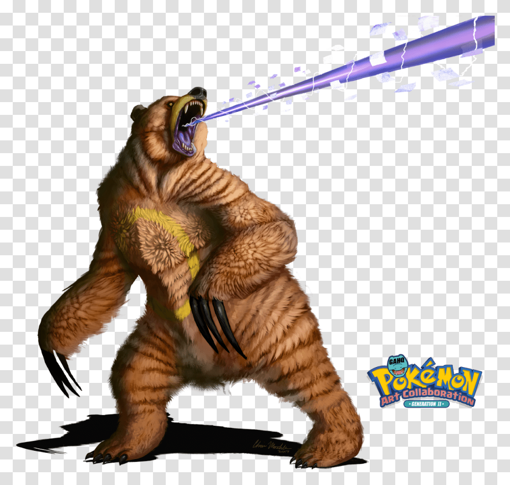 Ursaring Used Hyper Beam And Scary Face In The Ursaring Fan Art, Tiger, Mammal, Animal, Screen Transparent Png