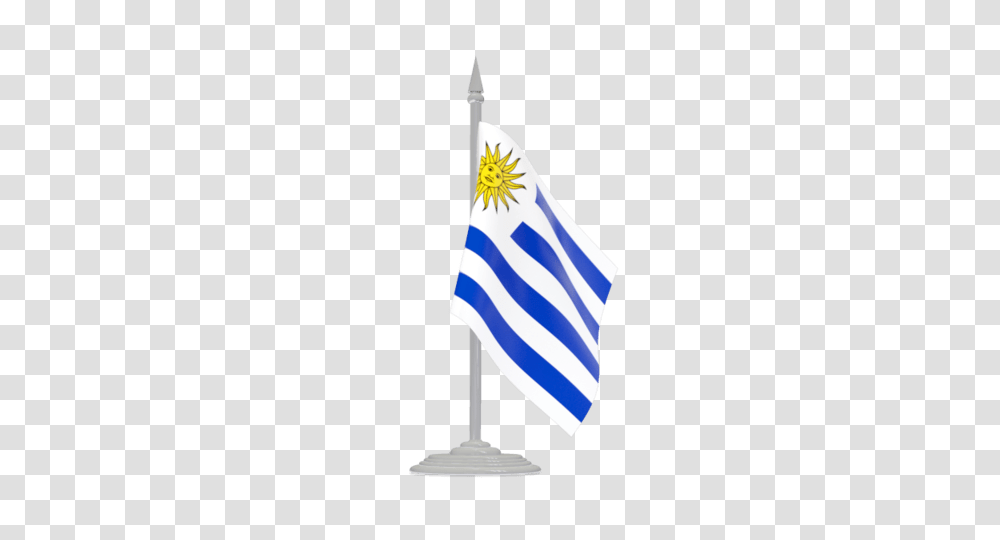 Uruguay Flag On Post, American Flag Transparent Png