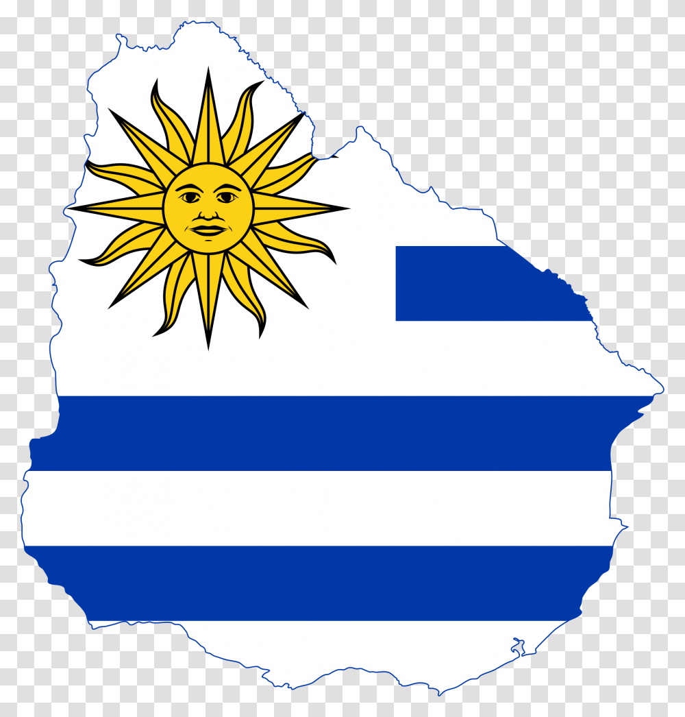 Uruguay Flag Uruguay Flag And Map, Logo, Trademark, Outdoors Transparent Png