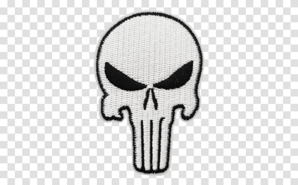 Us 136 15 Offpunisher Skull Logo Comic Hero Punk Biker Rockability Embroidered Iron Skull, Rug, Stencil, Zebra, Wildlife Transparent Png